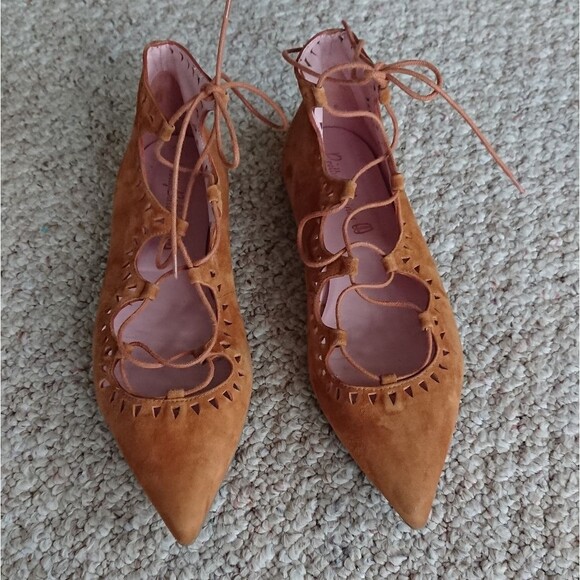 PRETTY BALLERINAS pointy toe Lace-up ballerina size 8 - Picture 2 of 12